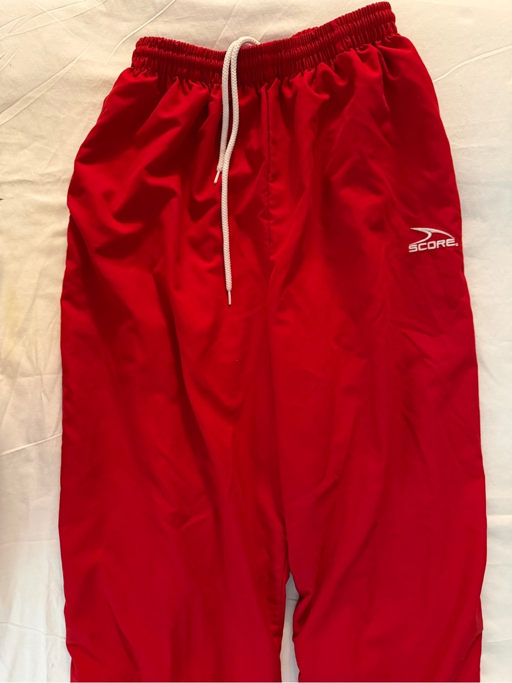 #632 Score Red Kids Athletic Track Pants with Drawstring Waist